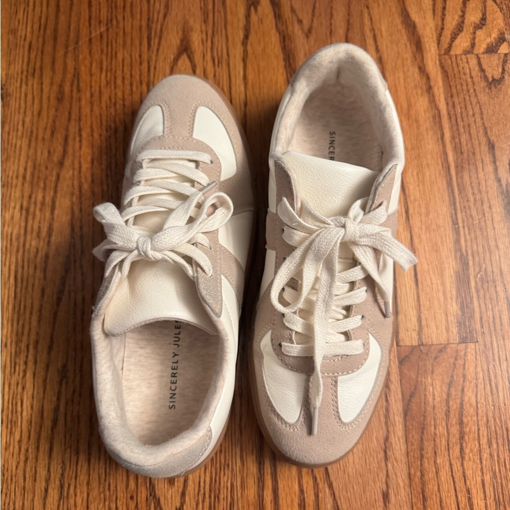 Beige and Cream Sneakers